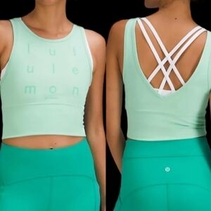 Nwt Lululemon Reversible Power Pivot Everlux Tank Top in Wild Mint Size 4